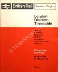Book cover of Passenger Services Timetable - London Division - London, Reading, Newbury, Oxford, Aylesbury, 18 April 1966 to 5 March 1967 by British Rail Western Region